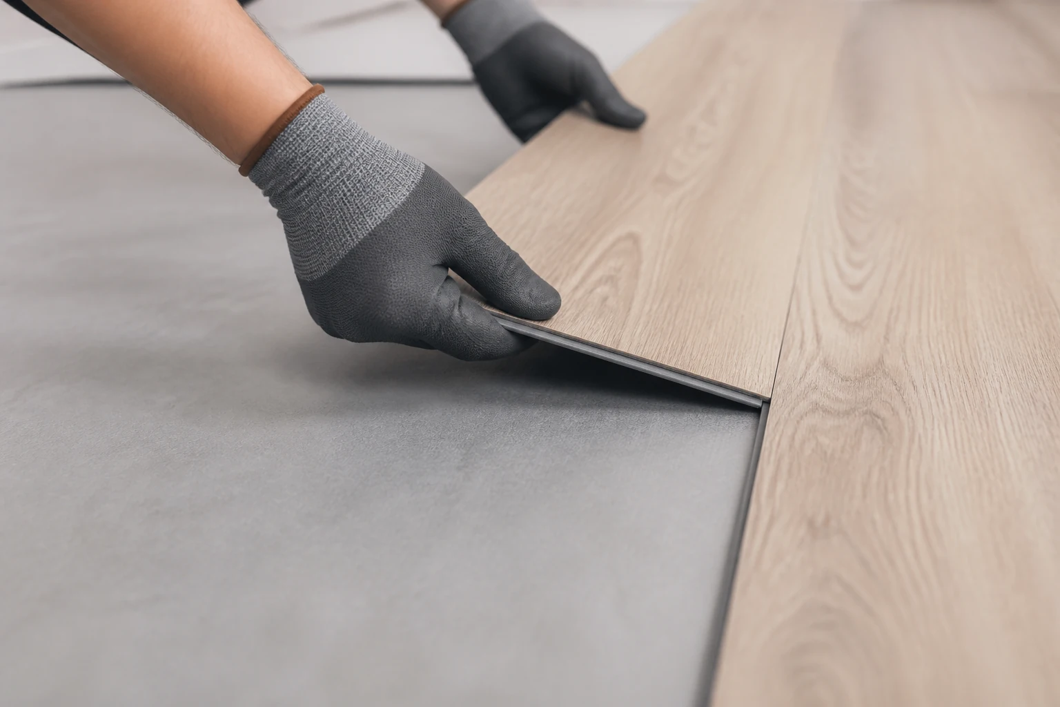 Professional rigid core luxury vinyl plank installation