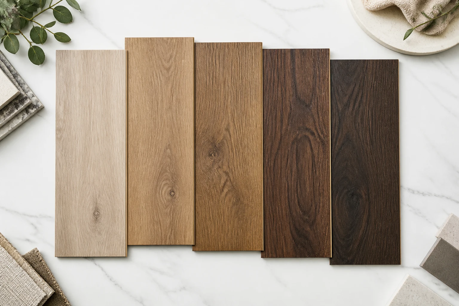 Premium luxury vinyl plank colour samples